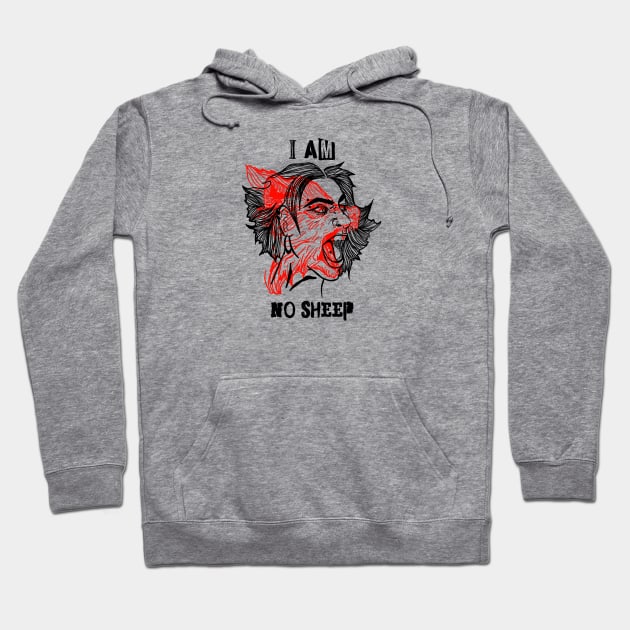 I Am No Sheep Hoodie by OatMilkLady